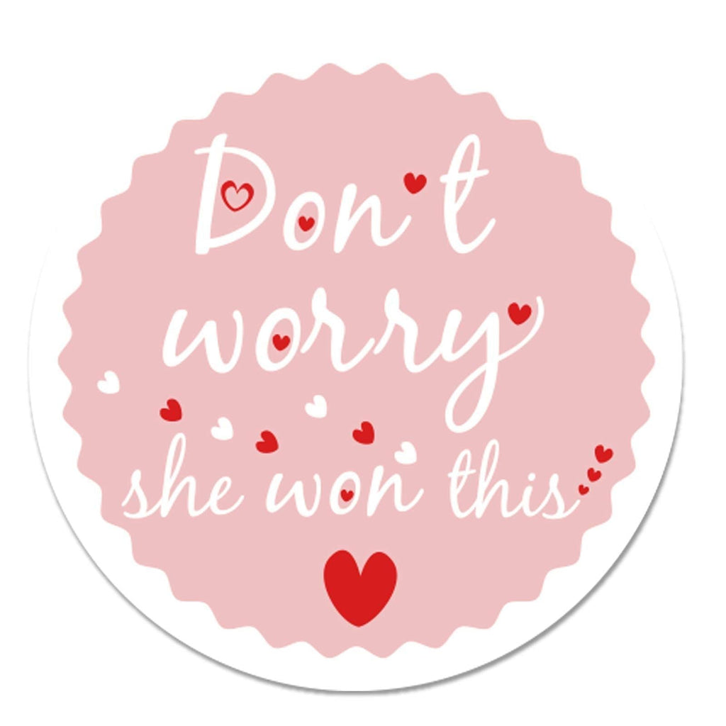 Don’t Worry She Won This Stickers 2 Inch Pink Mail Stickers Thank You Labels - Small Business Thank You Sticker Envelop Packaging Mailing Labels 500 PCS (Pinks, 2 inch) pinks