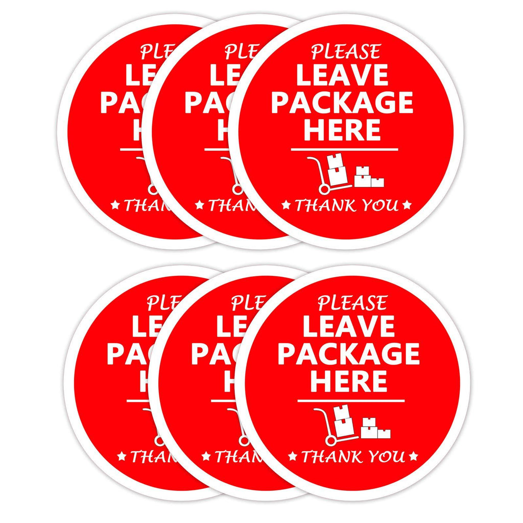 Please Leave Package Here Sign,Delivery Sign for Indoor Outdoor Use,Waterproof Delivery Stickers for Home and Business Use,12 Inch 6 Pcs Per Pack