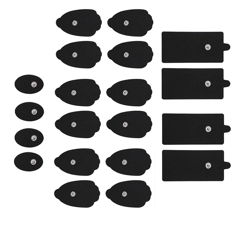 Belifu TENS Unit Electrode Pads Reusable Self-Adhesive Replacement Massage Pads Latex Free, Standard Connection Snap on 3.5mm Cable for Tens EMS Massager