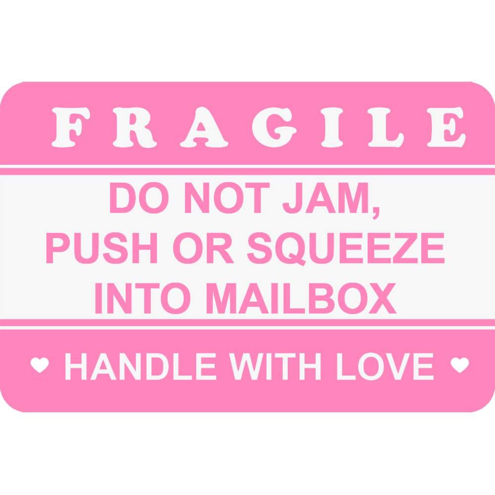 2"x 3″ 200 PCS Pink Fragile Do Not Jam, Push or Squeeze into Mailbox Labels for Shipping Mailing Envelops Cartons Pallets Adhesive Labels… 2x3 Pink Fragile