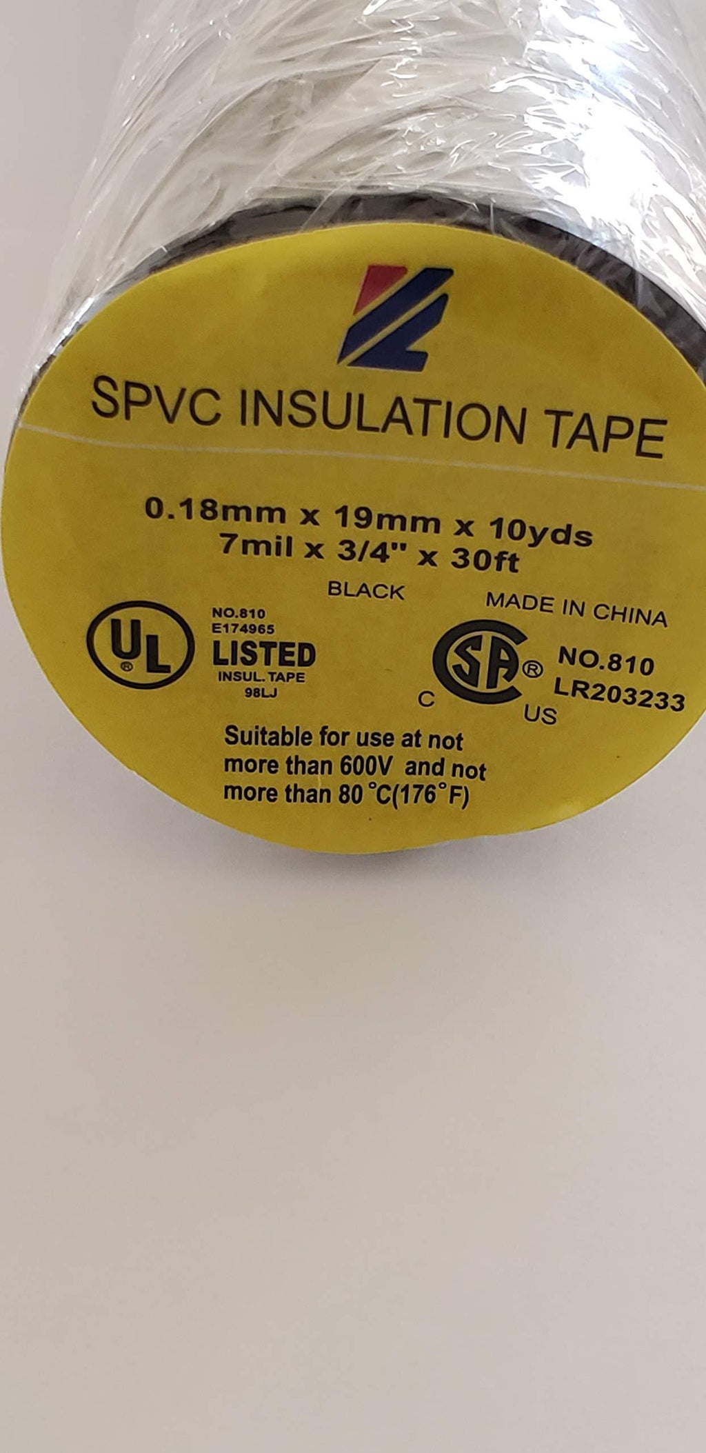 Electrical Tape 3/4" (19mm) x 30' Pack of 3 ROLL, Black, Non Flame Retardant