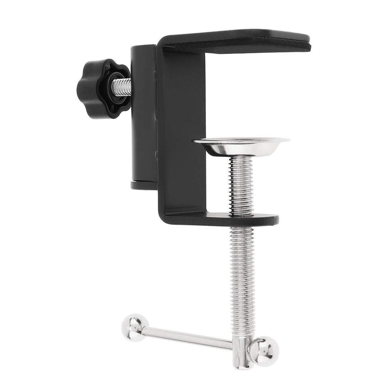 RTNLIT Universal C Shape Table Mount Clamp for Microphone Suspension Boom Scissor Arm Stand Holder with Adjustable Positioning Screw, Fits up to 1.77"/4.5cm Desktop Thickness-Black Black