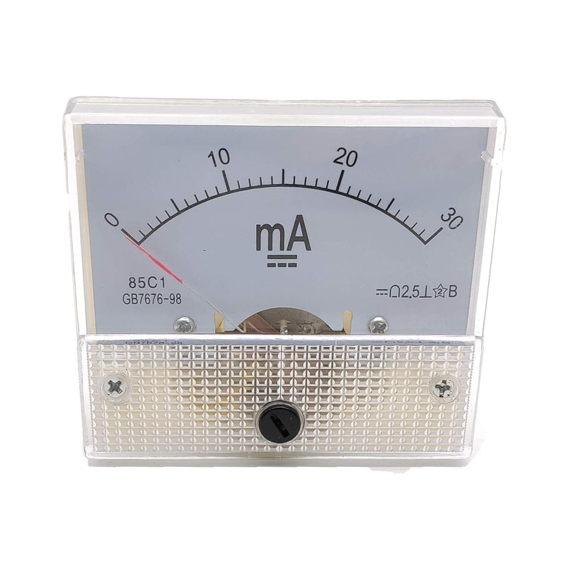 Ammeter Addlike DC 0-30ma Current Panel Meter Analog Ammeter 2.5x2.2x2.2"(LxWxH) Pack of 1
