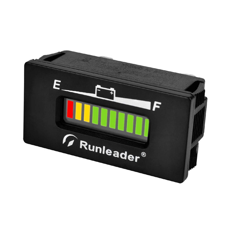 Runleader 12V to 48V LED Battery Fuel Gauge Meter,Battery State of Charge & Discharge for Club Car Forklift Scrubber Machine Travel Trailer Go-Kart and Floor Care Equipment. (RL-BI029-36V) RL-BI029-36V