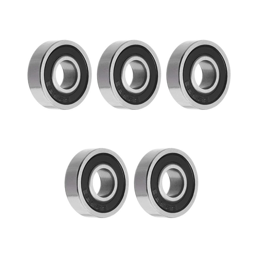 Bettomshin 5Pcs 695-2RS Deep Groove Ball Bearing, 5x13x4mm Double Sealed Bearing Steel ABEC-3 Deep Groove Rolling Bearings Nylon Cage Bearings 5