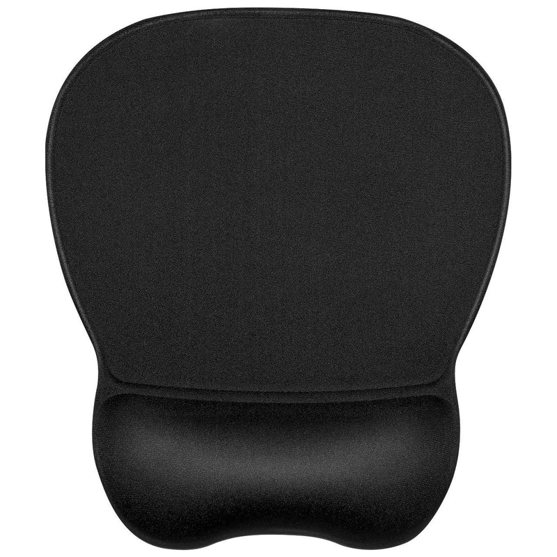 JIKIOU Ergonomic Mouse Pad with Wrist Support, Gel Mouse Pad with Non-Slip Rubber Base, Mouse Pad Wrist Rest with Comfortable Cloth for Working Studying Easy Typing & Pain Relief,9.2 x 8.1 in, Black