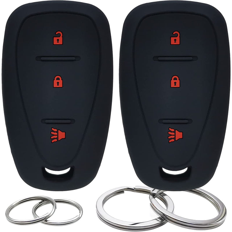 GFDesign 2 Pcs Silicone 3 Buttons Key Fob Cover Remote Case Keyless Protector Compatible with Chevrolet Chevy Malibu Blazer Camaro Cruze Equinox Malibu Limited Sonic Spark Traverse Trax Volt 2016-2019