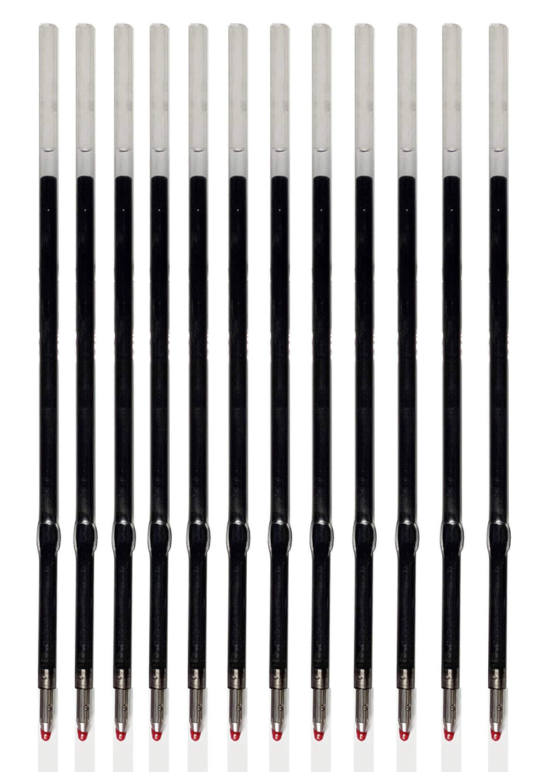 Pack of 12 Gel Ink Refill for Retractable Pens, Fine Tip Point 0.5mm, Black Ink, Fits Retractable Pen, Universal Size Refill, 115mm/11.5cm/4.5 inches (Black, 115mm, Fine Tip)