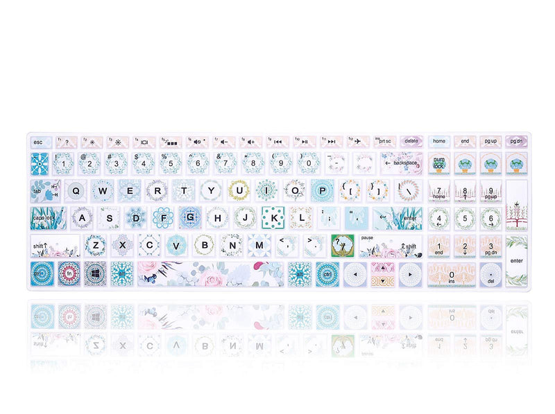 MMDW English Silicone Keyboard Cover for HP Envy x360 15.6''Series /2020 2019 Pavilion 15/Pavilion x360 15.6" Series/Envy 17 17.3" Series/Laptop 15t 17t 17-ca0011nr 17-by0040nr,Garland Z2-Garland