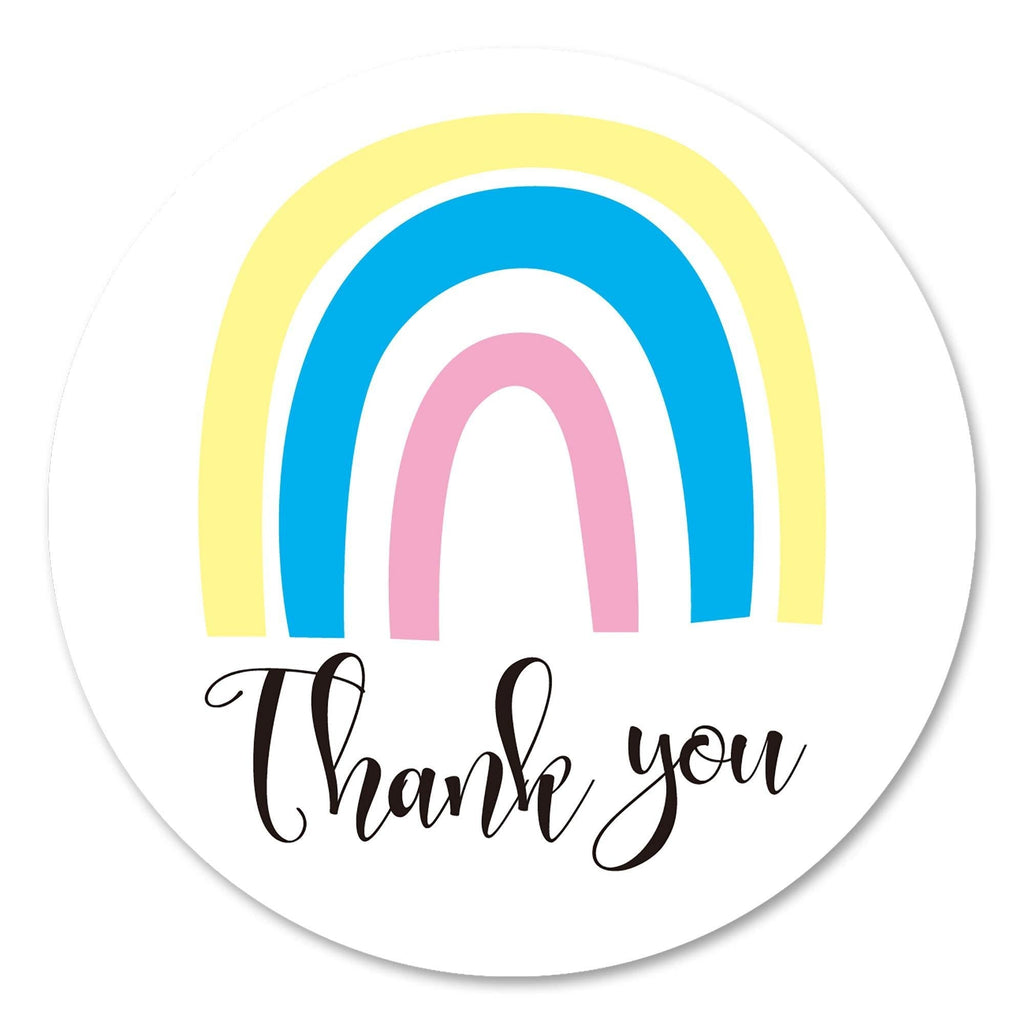 Boho Rainbow Thank You Stickers, 40 2 Inch Small Business Package Labels, Bag Seals