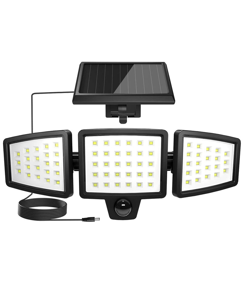 Lepro Solar Motion Lights Outdoor, 1000LM Security Lights, Separate Solar Panel, 3 Adjustable Head 270° Wide Lighting Angle, 72 LED IP65 Waterproof Flood Lights for Porch Yard Garage Pathway 1