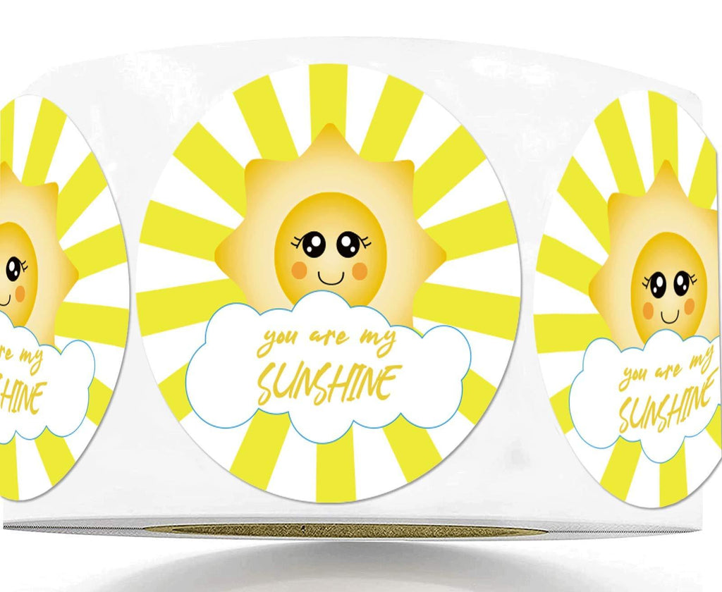 You Are My Sunshine Stickers Thank You Labels 1.5" - 500 pcs Sun Clouds Thank You Customer Appreciation Stickers for Baby Shower Birthday Party Favors, Small Businesses Packaging Labels (500pcs, 1.5 Inch) 500pcs