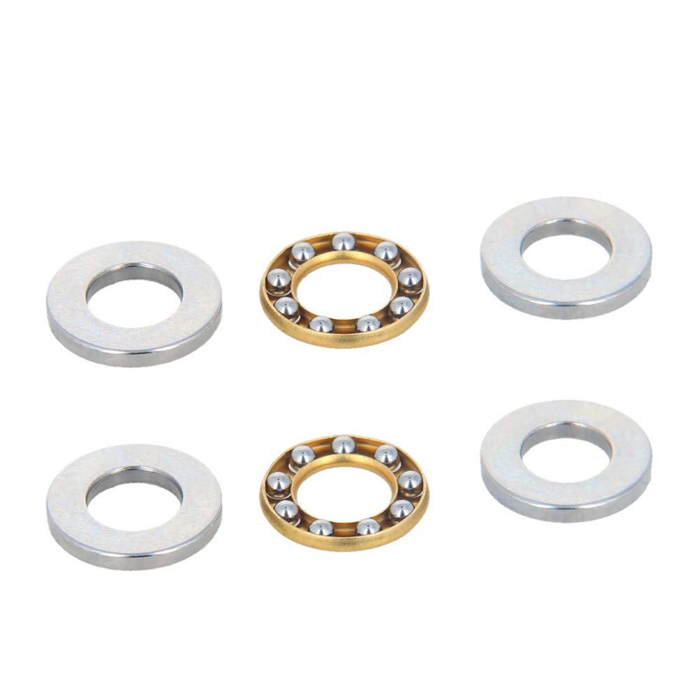 Bettomshin 2Pcs F5-10M Thrust Ball Bearings, with Washers 5mm Bore 10mm OD 4mm Width P0Z1 GCr15 for Wind Spinners Slicers CNC Retrofits