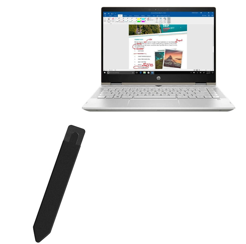 BoxWave Stylus Pouch for HP Pavilion x360 Convertible 2-in-1 (14") (Stylus Pouch by BoxWave) - Stylus PortaPouch, Stylus Holder Carrier Portable Self-Adhesive - Jet Black