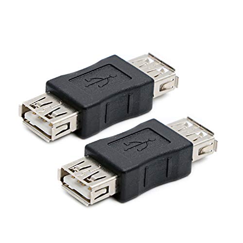 2 Pack USB 2.0 AF/AF Plug Type A Female to Type A Female Adapter Connector Converter Compatible with Laptop Computer Hard Drive Printer Camera
