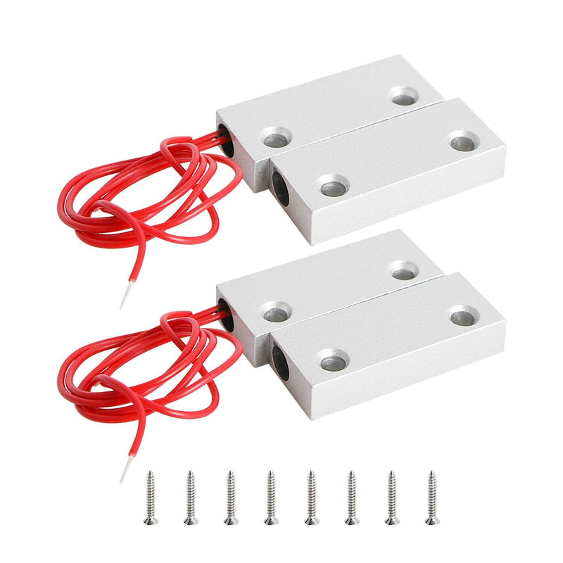 Aoje-Link MC-52 NO Wired Magnetic Switch Door Window Reed Switch Micro Alarm Magnetic Contact Security Silver Gray 2pcs