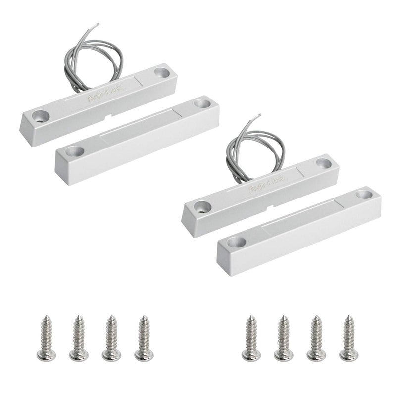 Aoje-Link MC-58 NC Wired Magnetic Switch Door Window Reed Switch Micro Alarm Magnetic Contact Security Silver Gray 2pcs