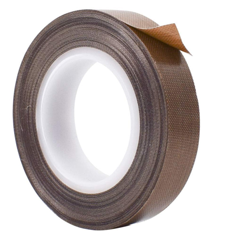 PTFE Coated Fabric Teflon Tape High Heat Teflon Adhesive Tape High Temperature Teflon Tape for Vacuum, Hand and Impulse Sealers Machine Sealing Tape 0.13mm Thickness (1/2 Inch x 33 Feet)