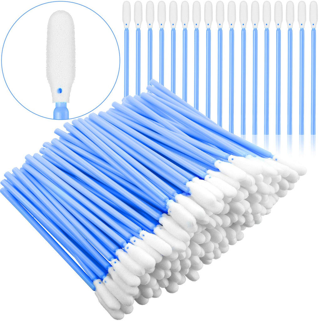 200 Pieces Foam Swab Cleaning Swab Foam Tips Sponge Stick for Inkjet Printer Print Head Camera Optical Lens Optical Equipment (Blue) Blue