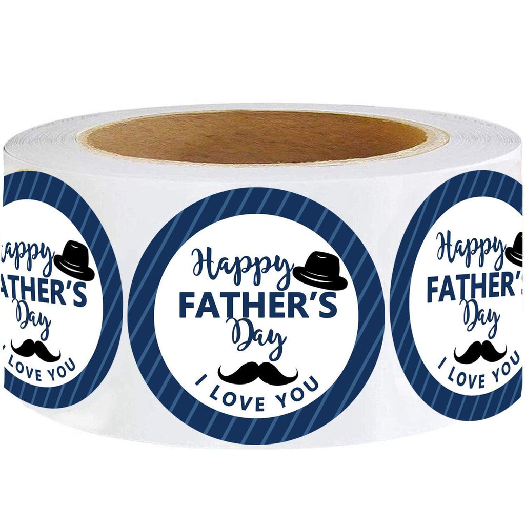 Happy Father's Day Envelope Seals Labels Stickers Party,2 Inch Father's Day Gift Wrap Circle Labels for Party Favor,500 Stickers Per Roll