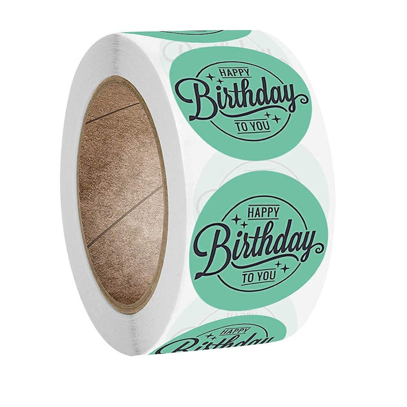 Happy Birthday Stickers Roll, 500 Pcs Thank You Stickers Labels for Baking Packaging,Envelope Seals, Small Business,White Stickers Tags for Wedding,Birthday,Party Gift Wrap Bag (Happy Birthday #2)