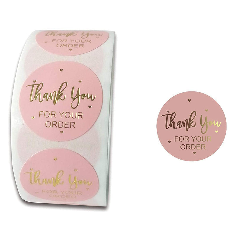 1 Inch Thank You Stickers Roll, 500 Pcs Thank You for Your Order Stickers Labels for Baking Packaging,Envelope Seals, Small Business,White Stickers Tags for Wedding,Birthday,Party Gift Wrap Bag