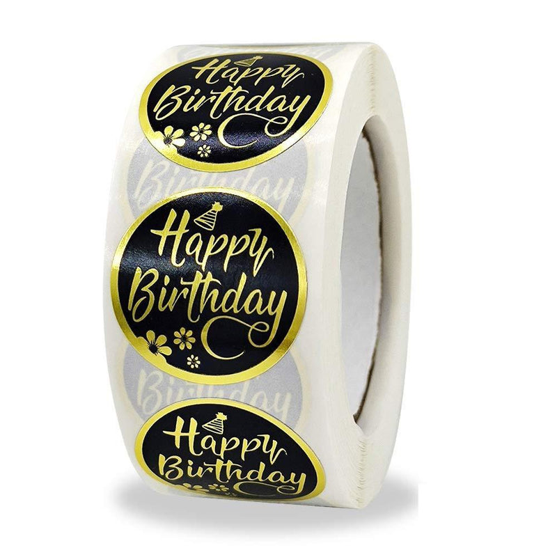 Happy Birthday Stickers Roll, 500 Pcs Thank You Stickers Labels for Baking Packaging,Envelope Seals, Small Business,White Stickers Tags for Wedding,Birthday,Party Gift Wrap Bag (Happy Birthday)