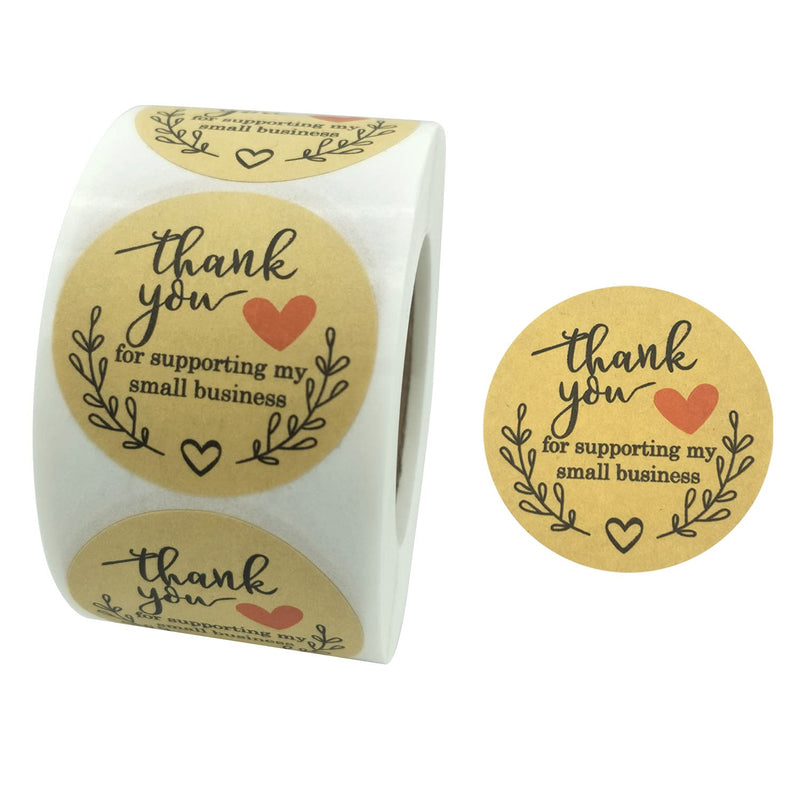 Thank You Stickers Labels,Thank You for Supporting My Small Business Stickers for Envelopes, Bubble Mailers and Gift Bags Packaging,500 Pieces Each Roll … (1.5 inch) 1.5 inch