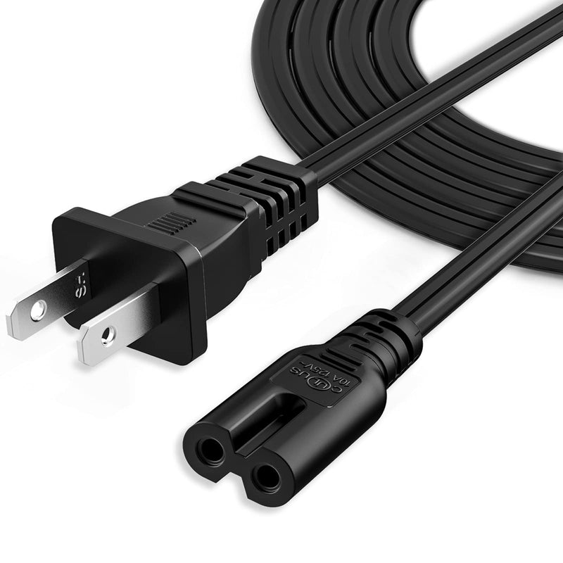 2 Pack AC Power Cable Cord 6FT for Xbox One X / S Xbox Series X / S, Sony PS4 Slim, PS3 Slim, PS3 Super Slim, PS5, Samsung TV and More, Non-Polarized Power Supply Cord Replacement 6FT 2 Pack