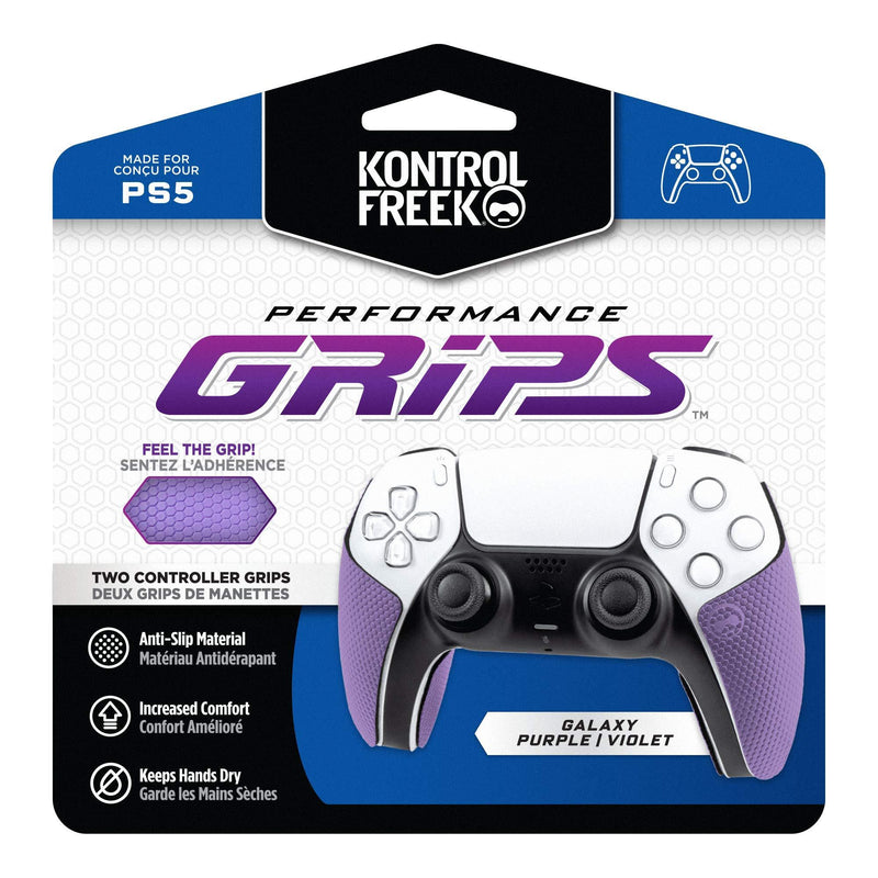 KontrolFreek Performance Grips for Playstation 5 (PS5) Controller (Galaxy Purple) Galaxy Purple