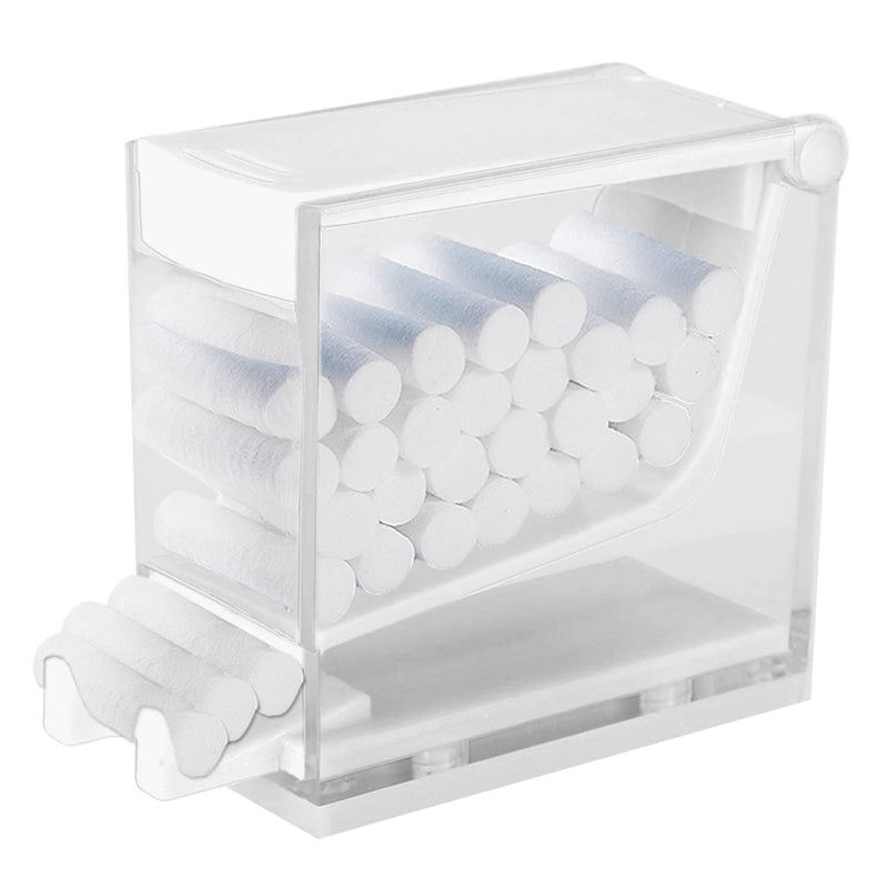 Press-on Dental Cotton Rolls Holder and Dispenser with Nonslip Base(Cotton Rolls Not Included), 4.7 x 3.8 x 1.9in(White)