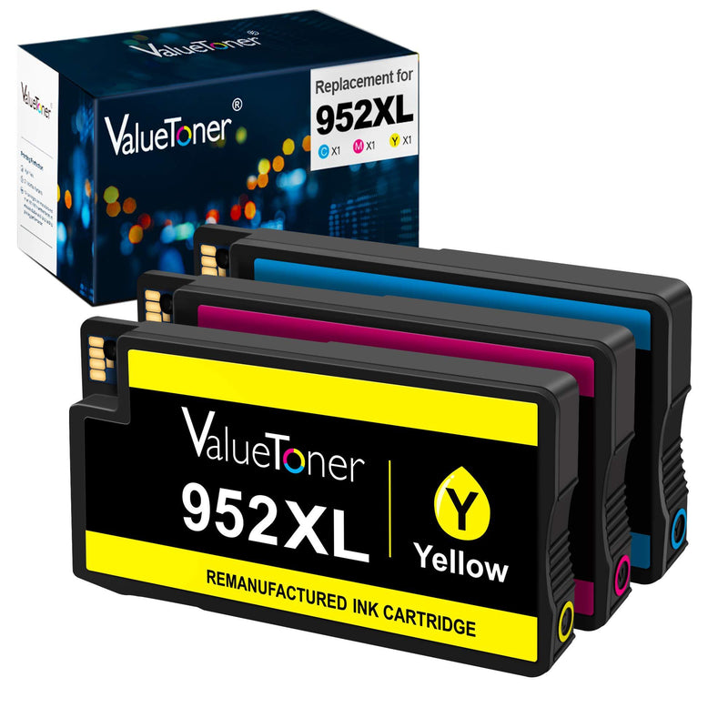 Valuetoner Remanufactured Ink Cartridges Replacement for HP 952 XL 952XL 952 High Yield for OfficeJet Pro 8710 8720 7740 8740 7720 8715 8702 Printer (1 Cyan,1 Magenta,1 Yellow, 3 Pack)