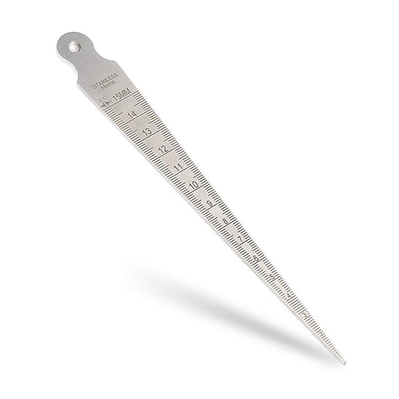 Mesee Taper Gage 1-15mm Stainless Steel Taper Welding Gauge Inch & Metric Feeler Gap Hole Measuring Tool for Tapering Measurement