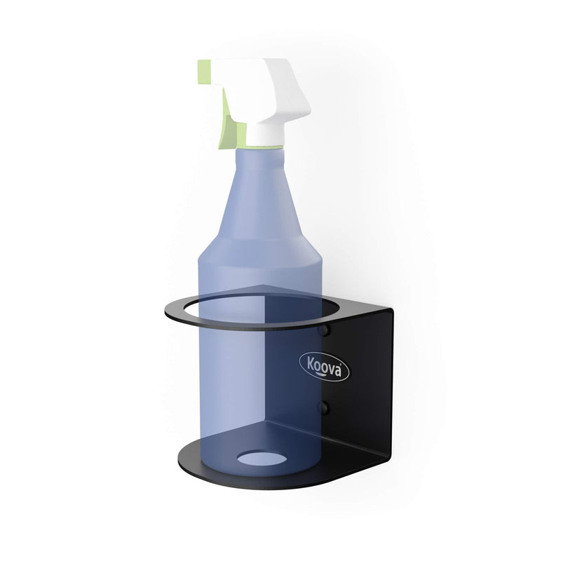 Koova All-Purpose Spray Bottle Holder | Easy Install Wall Mount - Hardware Included | Heavy-Duty Powder Coated Steel Storage Rack for Garage and Home | Craft Workspace Paint Bottle Organizer USA Made 1 Bottle