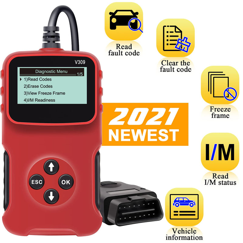 OBD2 Scanner Code Reader Car Engine Fault Code Reader Car Diagnostic Scan Tool for All OBD II Protocol Cars Since 1996 Leekooluu LK11