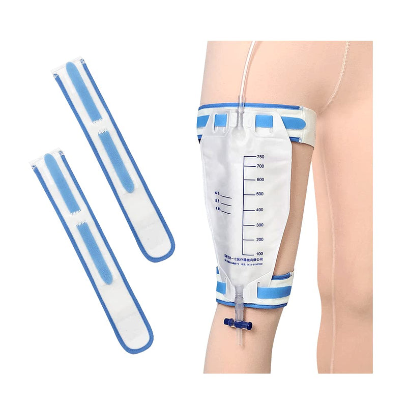 Catheter Leg Bag Holder Foley Catheter Urine Drainage Bag Support Fix Straps with Extra Padded and Soft Elastic Fabric (Pack of 2)