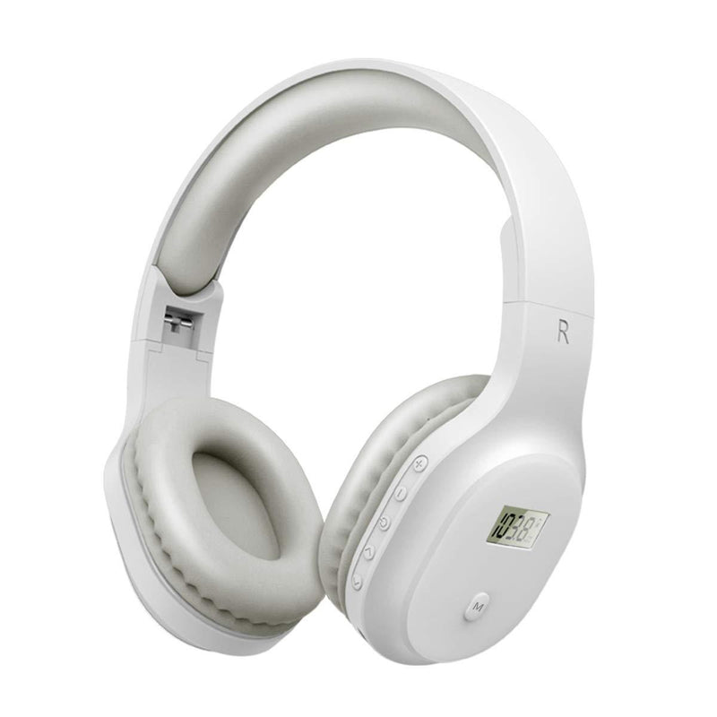 Rechargeable and Portable Personal FM Radio Headphones with Best Reception, Walkman Wireless Headset FM Radio Ear Muffs for Jogging, Mowing, Cycling, Meeting FM Receiver white