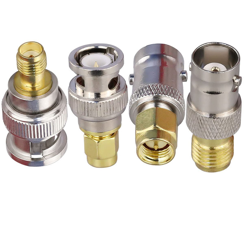BNC to SMA Connectors SMA BNC Adapter Male to Female for WiFi Antenna/Extension Cable SMA to BNC RF Connector Kits 4 Pack