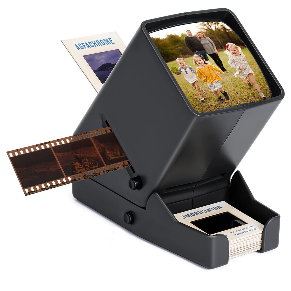 DGODRT Slide Viewer, 3X Magnification and LED Lighted Illuminated Viewing for Slides and 35mm Film Negatives, USB Powered Cable Included