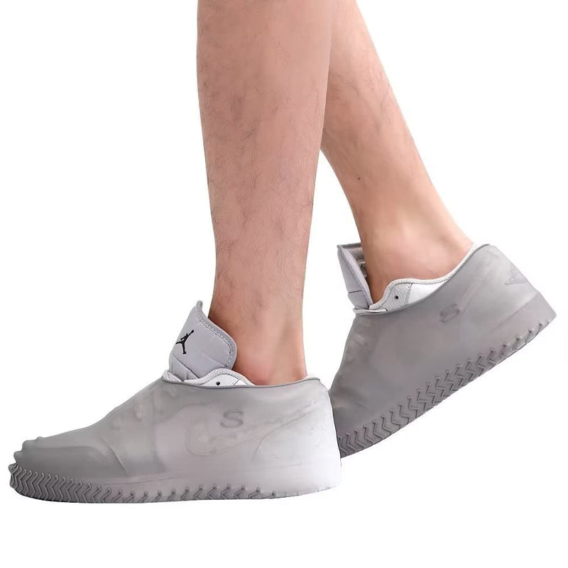 Waterproof Silicone Shoe Cover,Reusable Non Slip Rubber Rain Shoe Cover Unisex Shoe Protectors Outdoor with Non-slip Sole for Rainy and Snowy(Small grey) Small