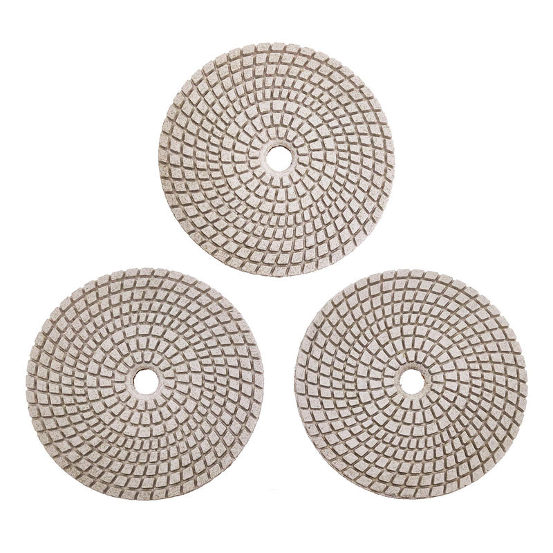 (3PCS) 125MM/5" Professional WET&DRY Diamond Polishing Pads for Concrete, Terrazzo, Stones- Premium Quality (Grit 800# x3pcs) Grit 800# x3pcs