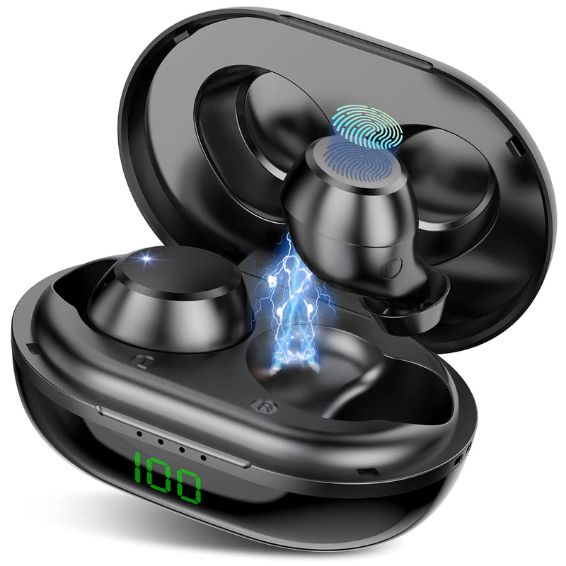 Wireless Earbuds, Mini Bluetooth Wireless Headphones with Mic Bluetooth 5.0 Earbuds with LED Display, Charging Case, Smart Touch Control, 30H Playtime, IP7 Waterproof Bluetooth Headset for Sports/Work
