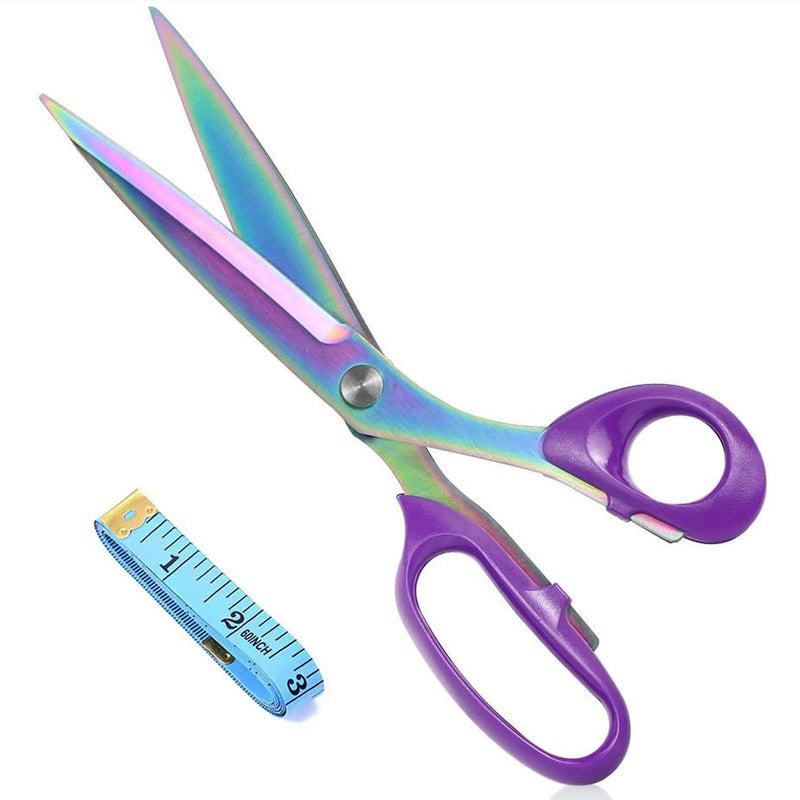 Fabric Scissors, Yelia Professional Tailor Scissors, Multifunctional Ultra-Sharp Titanium Coating Sewing Scissors, Stainless Steel Clothing Scissors for Home and Office - Length 10.5 Inches