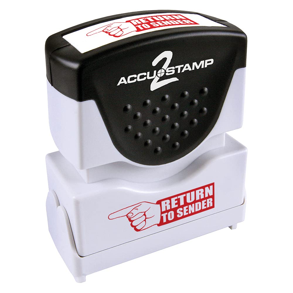 AccuStamp Message Stamp with Shutter, 1-Color, Return to Sender, 1-5/8" x 1/2" Impression, Pre-Ink, Red Ink (035631)