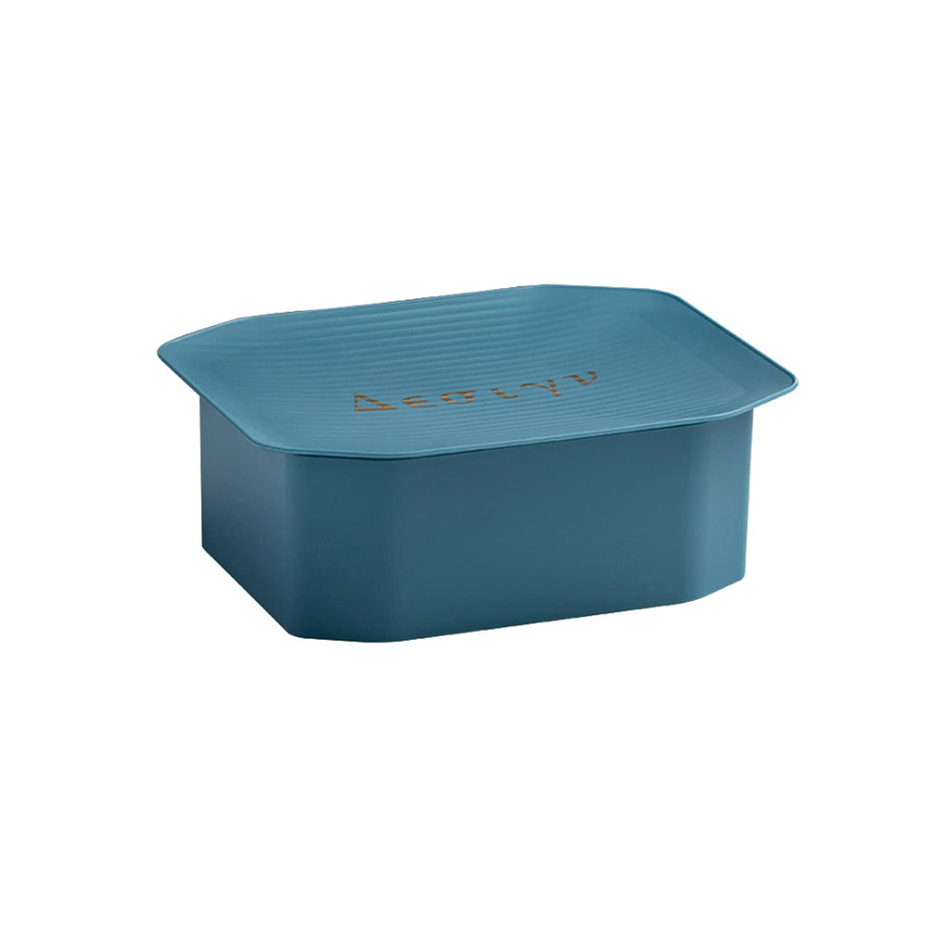 Desktop storage box with lid storage box storage box dormitory desktop storage box suitable for cosmetics stationery storage box (BLUE) Blue
