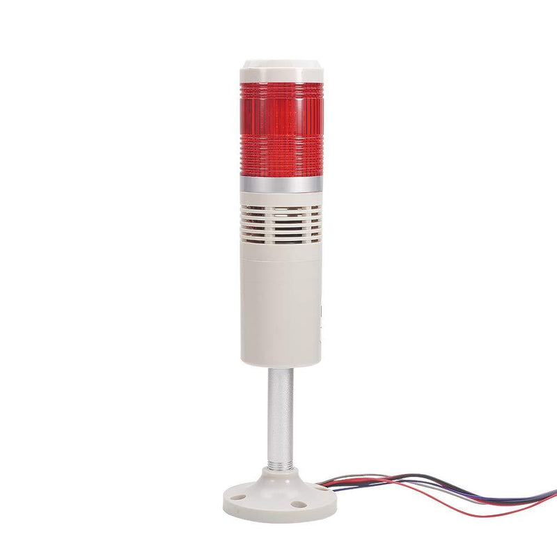 Bettomshin TB50-1W-D-J Warning Light Bulb Flashing Bright Signal Alarm Tower Lamp Buzzer Sound Red 90db DC24V 3W 1pcs