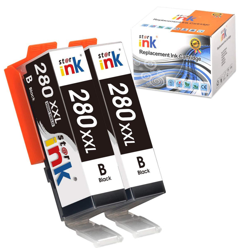 St@r Ink Compatible Ink Cartridge Replacement for Canon PGI-280 XXL(280XL) Black for Pixma TR8520 TR7520 TS9120 TS8320 TS8120 TS8220 TS6120 TS6220 TS6320 TS9520 TS9521C TR8500 TR7500(PGBK, 2-Pack)