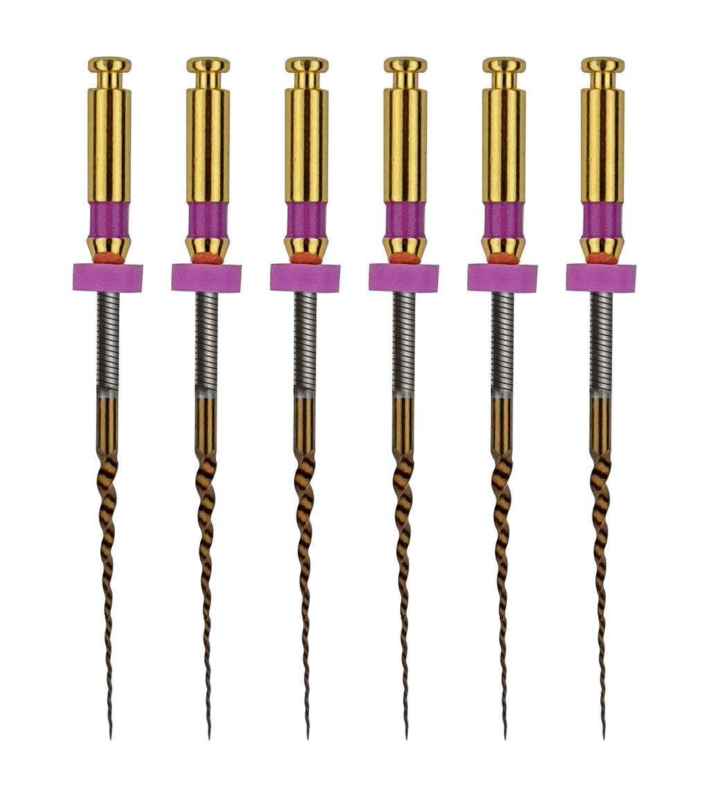 Denflex Flexible Heated Spring Endo Rotary 25mm Files, Root Canal Expansion Tool, NITI Endodontics handpiece Drill 6pcs (#10-Heated Finish) #10-Heated finish