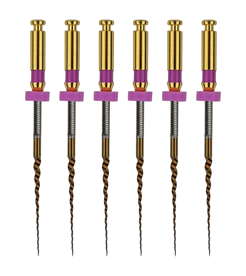 Denflex Flexible Heated Spring Endo Rotary 25mm Files, Root Canal Expansion Tool, NITI Endodontics handpiece Drill 6pcs (#10-Heated Finish) #10-Heated finish