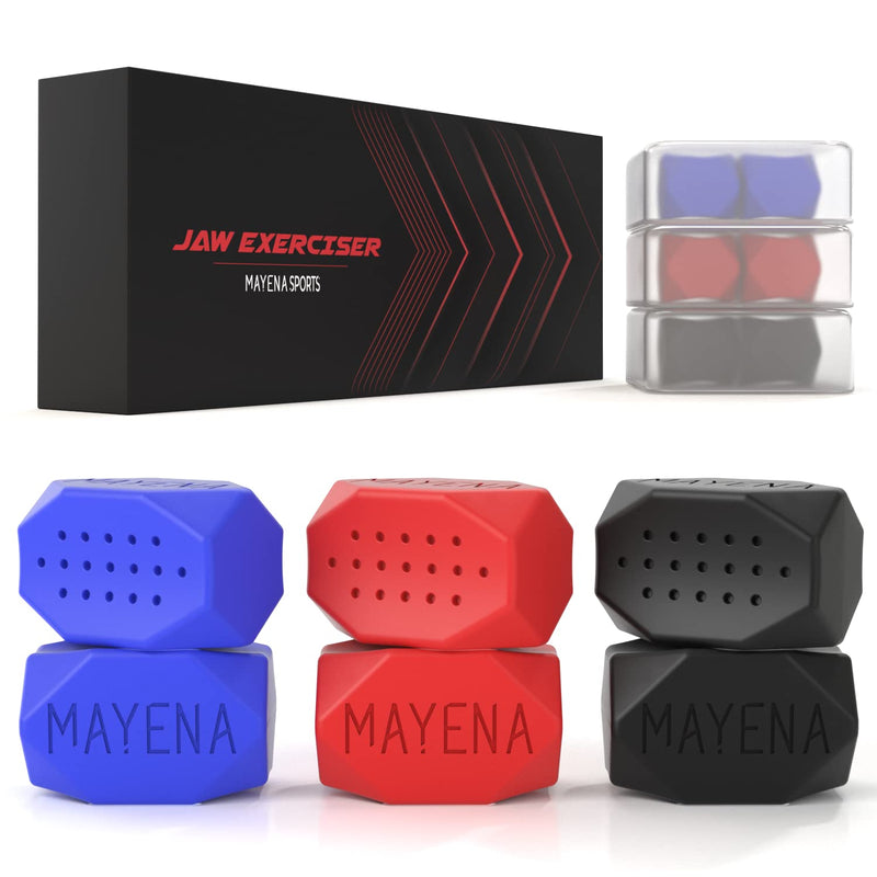 Jaw Exerciser for Men & Women – 3 Resistance Levels (6pcs) Silicone Jawline Exerciser Tablets– Powerful Jaw Trainer & Face Exerciser for Beginner, Intermediate & Advanced Users– Slims &Tones the Face